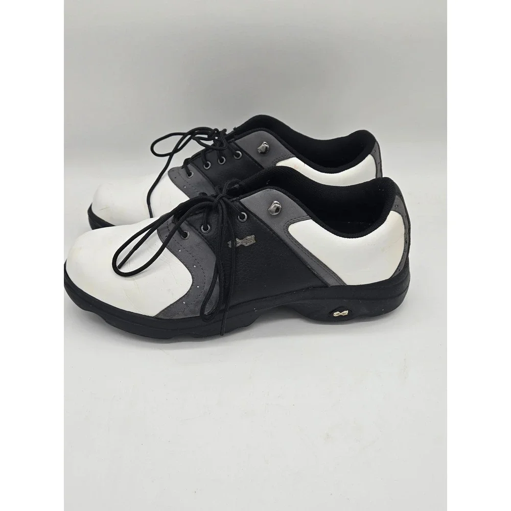 Etonic Offset Golf Shoes Mens 10.5 Black White Gray Soft Spikes